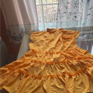 Vibrant Mustard Ruffled Dress